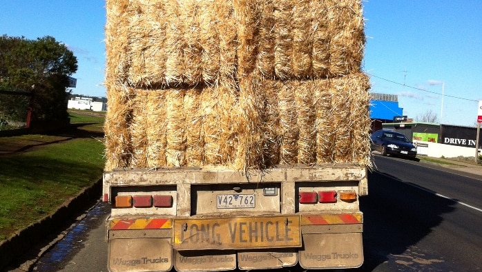 Hay on truck