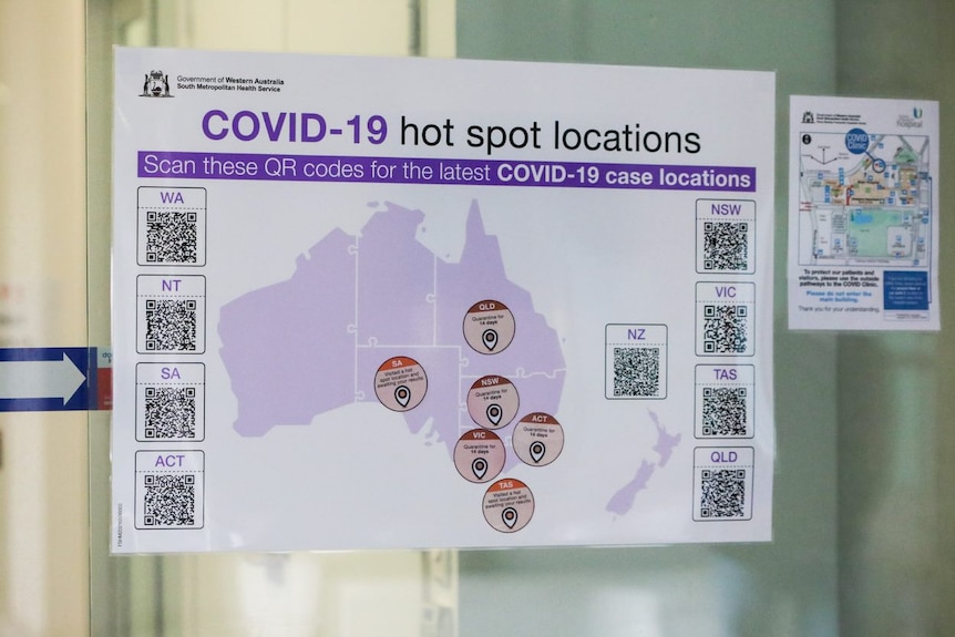 A graphic illustration of COVID-19 hotspot locations in Australia.