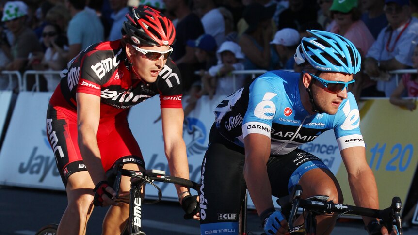 Still early days ... Nathan Haas competes during the Tour Down Under (AAP Image: Benjamin MacMahon)