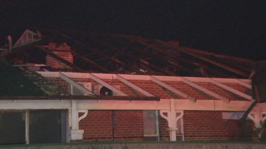 A house damaged by strong winds at Tennyson