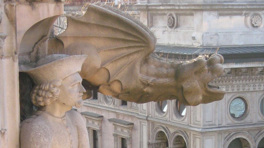 Gargoyles at Milan's Duomo Cathedral, August 18, 2007.