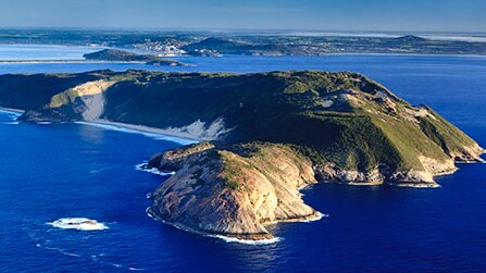 An aerial photo of Torndirrup National Park.