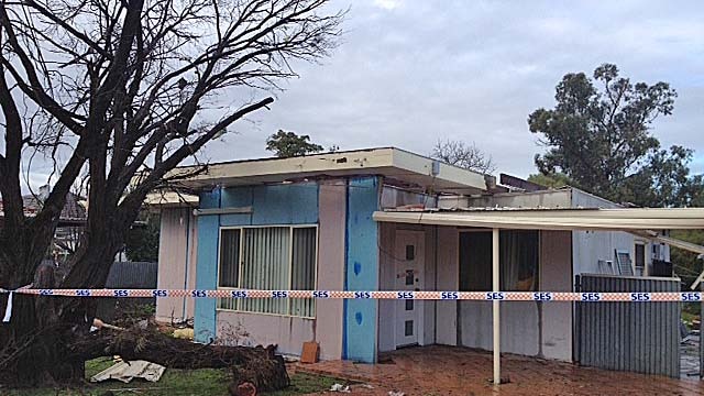 Roof blown off at Windsor Gardens