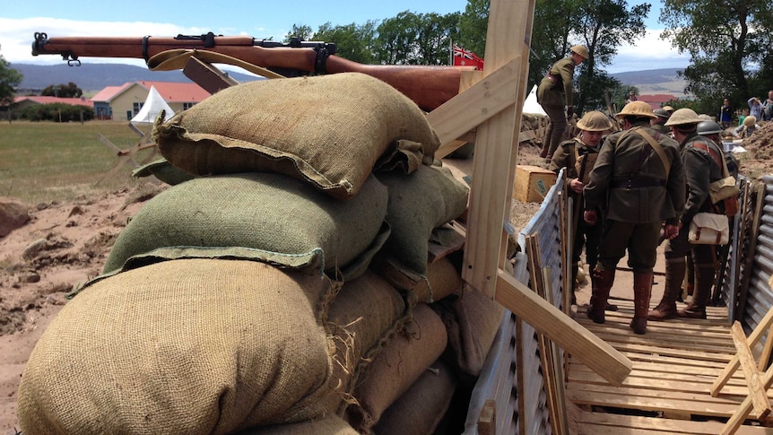 A 30 metre trench was dug at the local showground for the re-enactment.