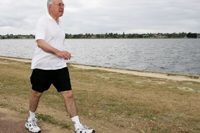 File photo: Former PM John Howard takes an early morning in Perth (Getty Images: Paul Kane)