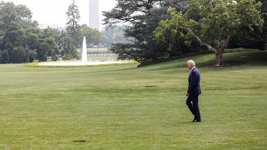 Joe Biden on the White House lawn