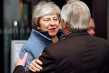 European Commission President Jean-Claude Juncker welcomes British Prime Minister Theresa May in Strasbourg, France on March 11.