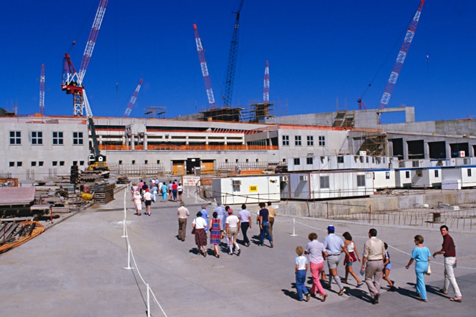 Construction of the new Parliament House in Canberra