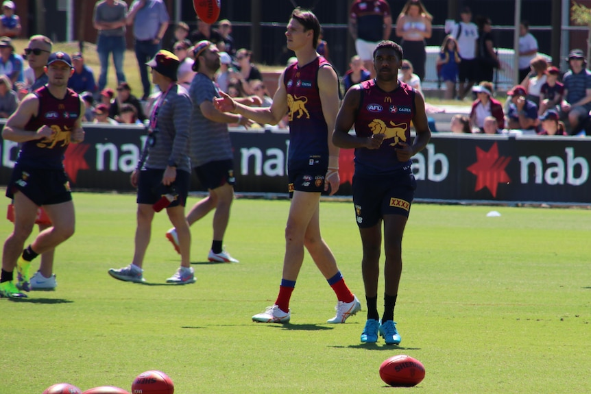 Brisbane Lions train in front of fans