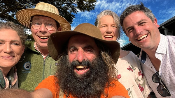 Selfie picture of Costa, Jerry, Sophie, Sabrina and Matt Carroll.