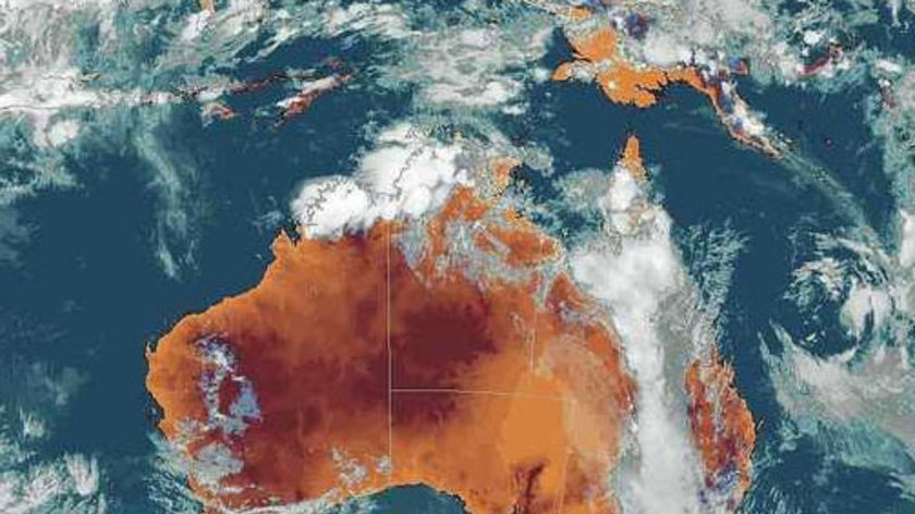 Satellite image captured at 7:30pm (AEDT) on Friday, December 25, 2009.