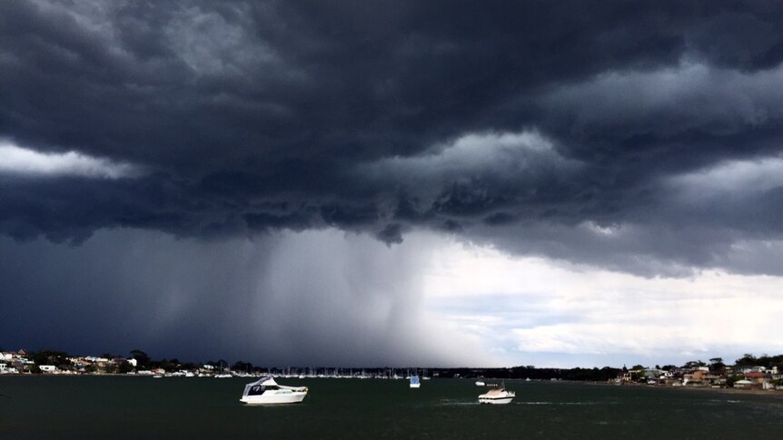 A storm develops over Kogarah Bay