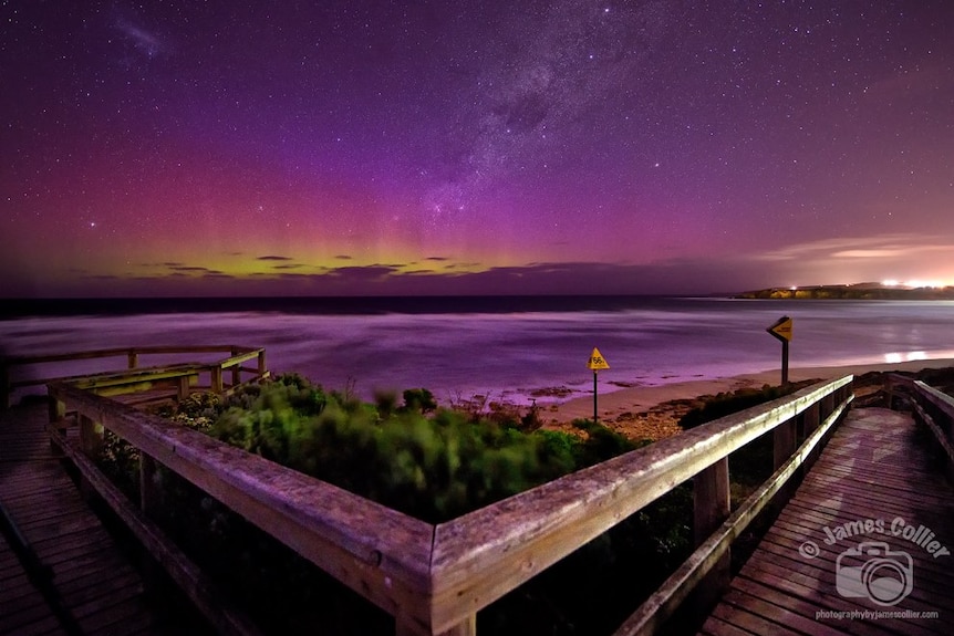 Aurora at Point Danger, near Torquay, Victoria