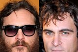 Joaquin Phoenix in February 2009 and in April 2010