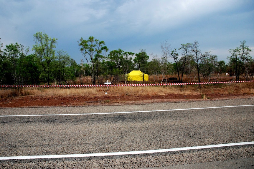 The tent covering Ray Niceforo's body