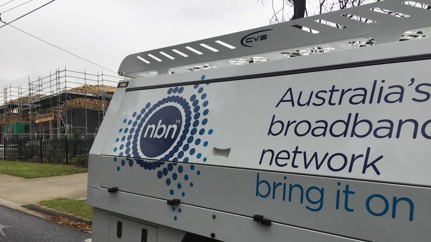 NBN truck parked at the side of a street.