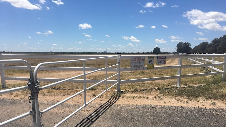 Gates and fencing at Linc Energy's Hopeland site near Chinchilla.