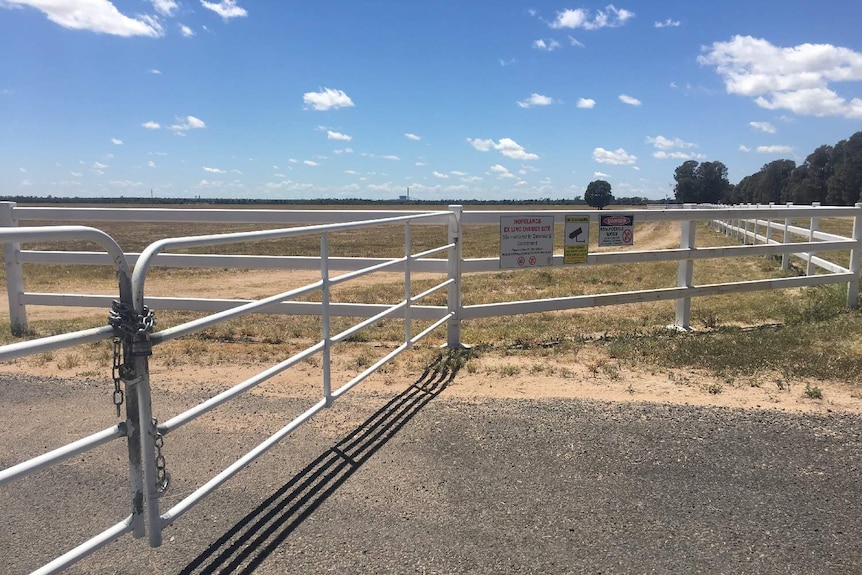 Gates and fencing at Linc Energy's Hopeland site near Chinchilla.