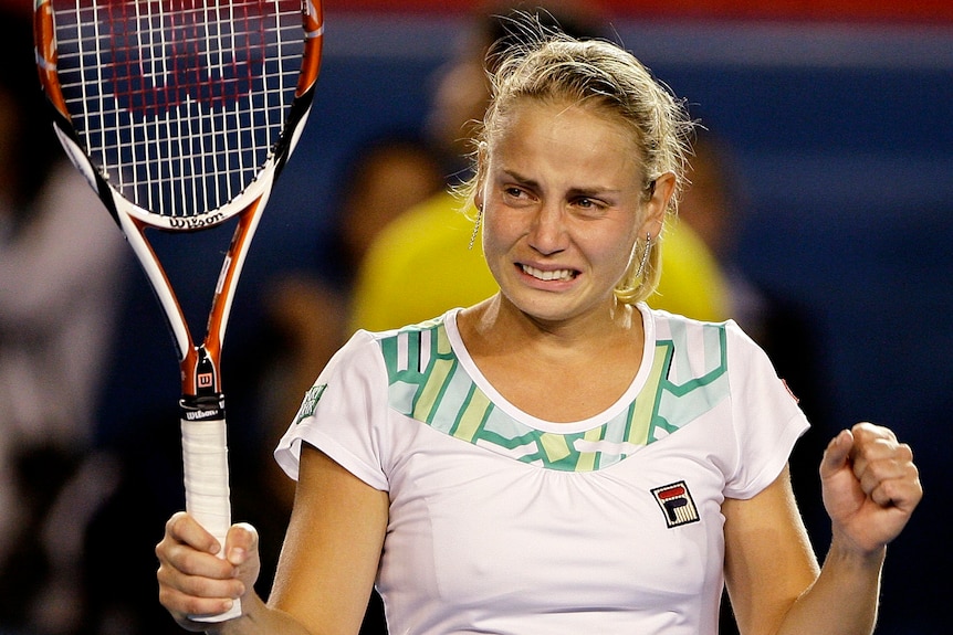 Jelena Dokic cries at Australian Open
