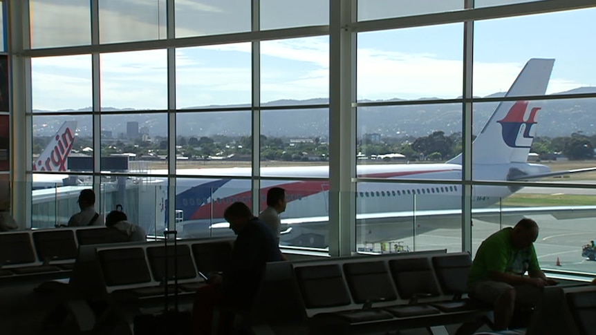 Malaysia Airlines plane on the tarmac at Adelaide Airport.