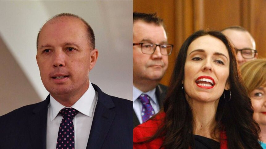 Immigration Minister Peter Dutton and new NZ Prime Minister Jacinda Ardern.
