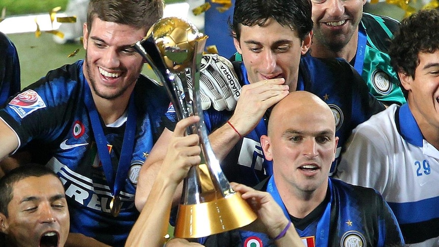 Inter Milan add the Club World Cup trophy to their trophy cabinet.