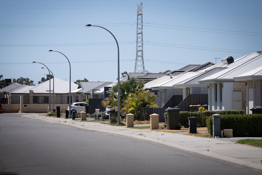 A row of houses on a suburban street