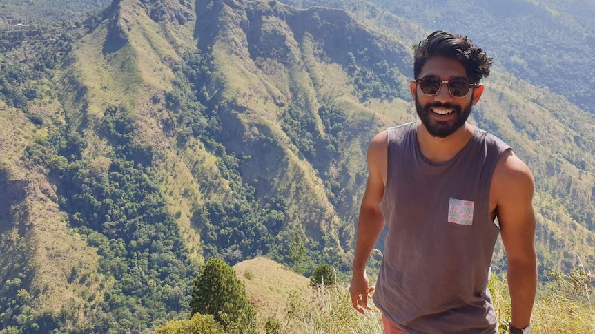 Anuk at Ella Rock in Sri Lanka before COVID-19 restrictions that have disrupted his study plans