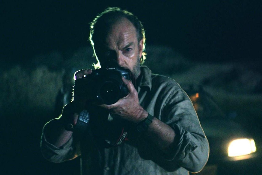 Hugo Weaving in the film Hearts and Bones playing a photographer in a warzone
