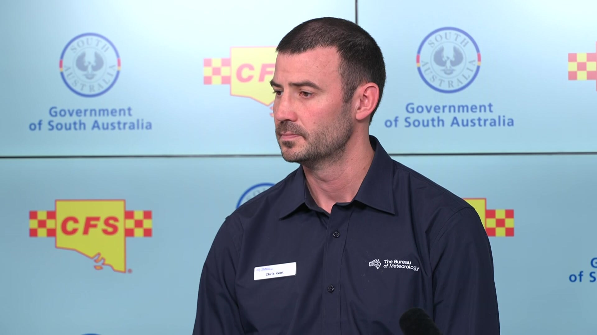 Christopher Kent en la conferencia de prensa del BOM/CFS