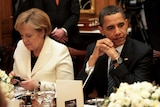 German chancellor Angela Merkel and US president Angela Merkel