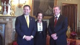 Stuart Ayres (l), Governor Marie Bashir and Anthony Roberts (r)
