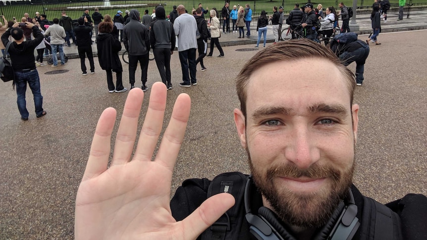 ABC News digital journalist Peter Marsh in front of the White House