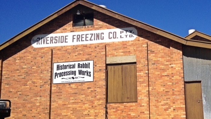 An historic brick building where rabbits were processed in Texas, Southern Queensland