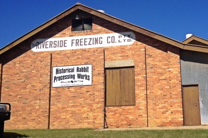 An historic brick building where rabbits were processed in Texas, Southern Queensland