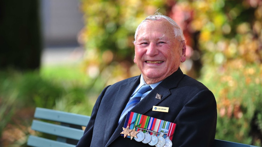 WWII veteran Les Brown in Adelaide