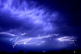 sideways lightning!!! blue, ominous, very dramatic.