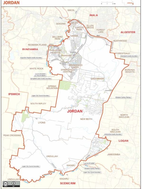 Map of the Jordan electorate
