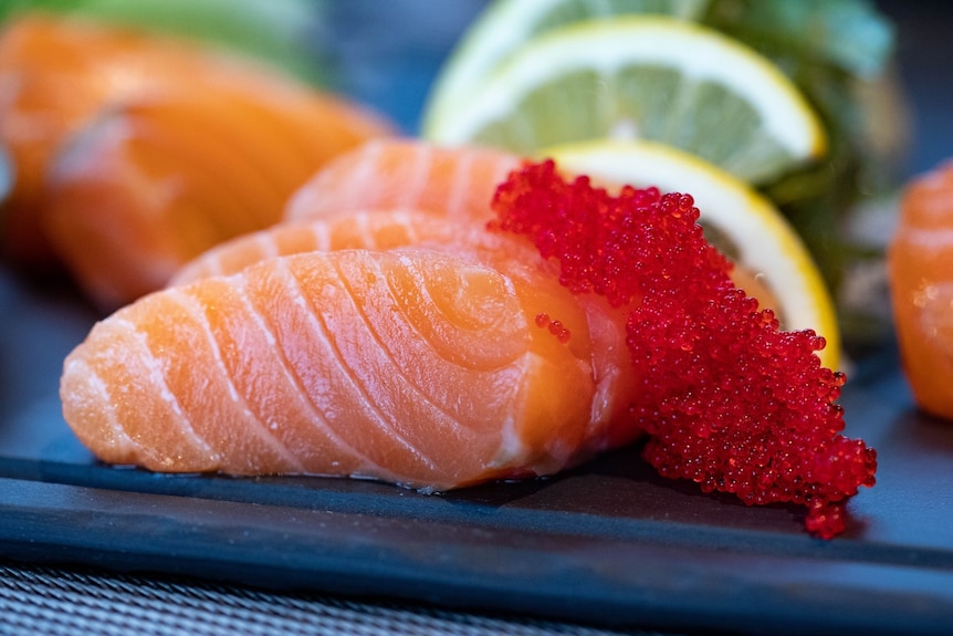 A plate of sashimi