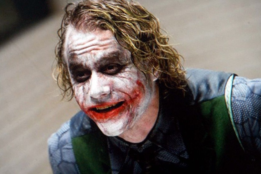 Heath Ledger stars as the Joker
