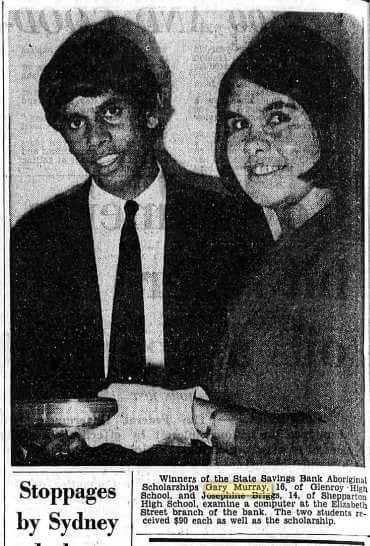 A black and white newspaper clipping of story featuring a photo of a young man and woman
