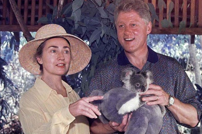 Bill Clinton meets a koala