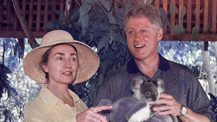 Bill Clinton meets a koala