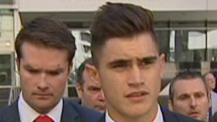 Collingwood footballer Marley Williams leaves court in Perth