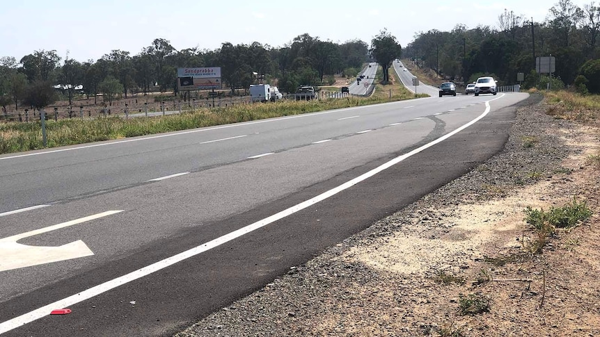 The side of the road on a country highway dual carriageway