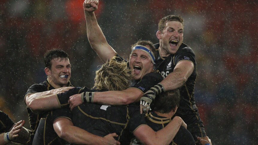 At the death ... Scotland fought and fought and its persistence paid off late against Australia.