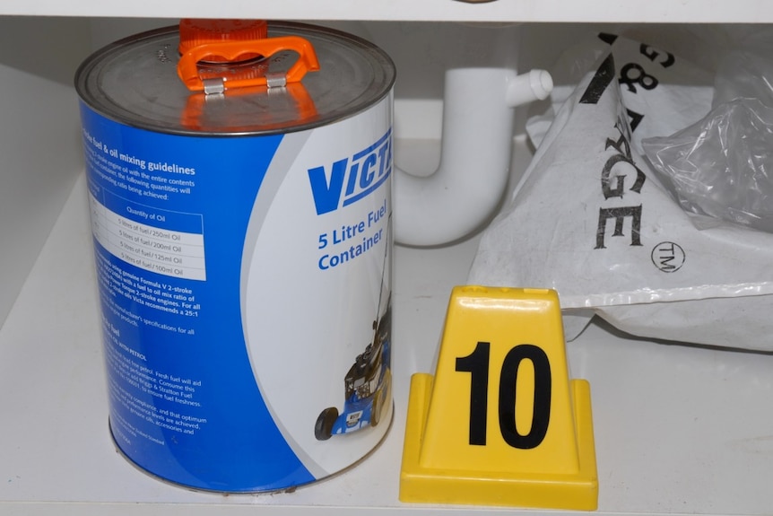 A petrol can next to a small plastic number ten.