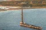 Aerial shot of the front of the jetty from the water in 2006.