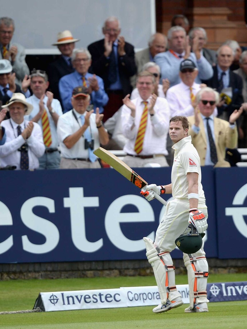 Steve Smith walks off the ground on day two of the second Ashes Test at Lord's