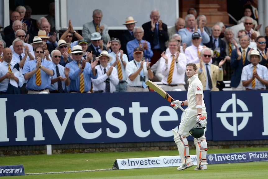 Steve Smith walks off the ground on day two of the second Ashes Test at Lord's